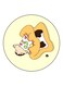 Shin-chan Printed Fridge Magnet Yellow/Beige/White 5.5cm