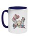 Harley Quinn Skull Printed Printed Ceramic Coffee Mug Dark Blue/White/Beige 325ml