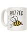 Buzzed Wine Bee Coffee Mug White/Black/Yellow