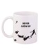 Durable Heat-Resistant Thick Wall Designed Ergonomic Handled Never Grow Up Disney Printed Mug White/Black