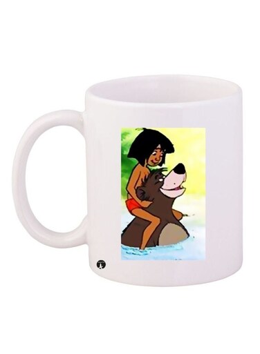Mowgli Printed Coffee Mug White/Yellow/Brown 11ounce