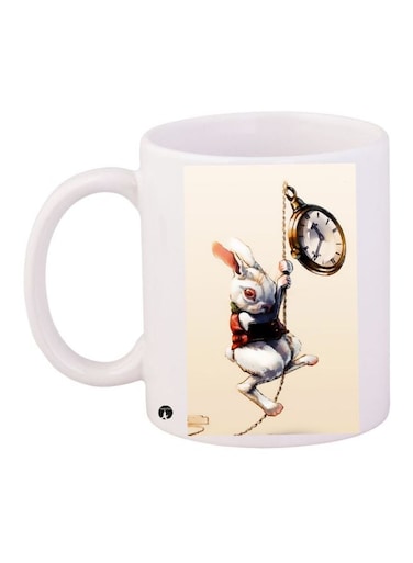 Cartoon Rabbit Printed Coffee Mug White/Beige/Brown 11ounce