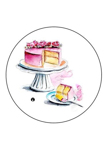 Cake Printed Fridge Magnet Multicolour