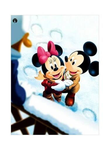 Cartoon Themed Decorative Metallic Plate White/Black/Beige 20x15cm