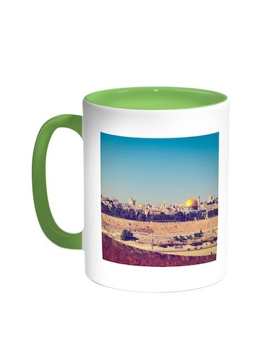 State Of Palestine - Alquds Printed Coffee Mug Green/White 11ounce
