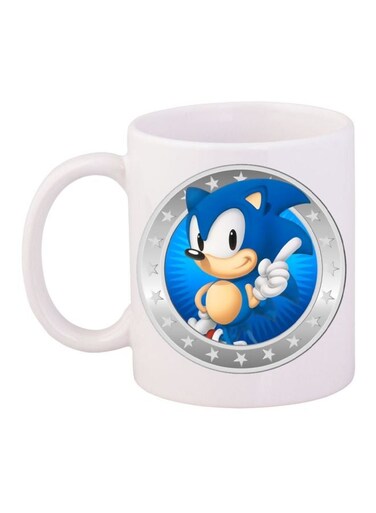 Sonic The Hedgehog Printed Coffee Mug White/Blue/Beige
