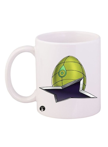 Digimon Printed Mug White/Green/Blue 12ounce