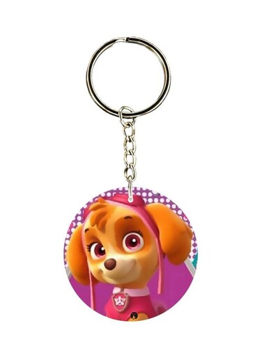 Dog Printed Dual Sided Keychain