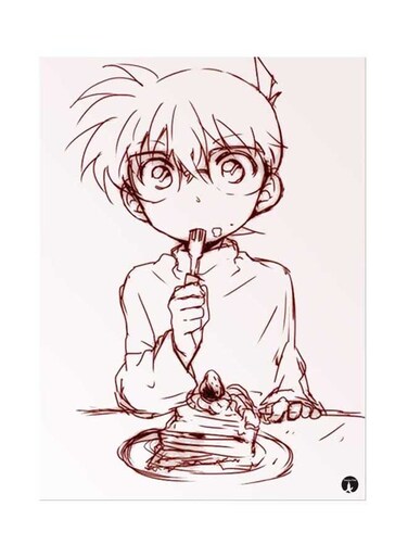 Metal Plate Of The Anime Detective Conan Poster Pink/Black