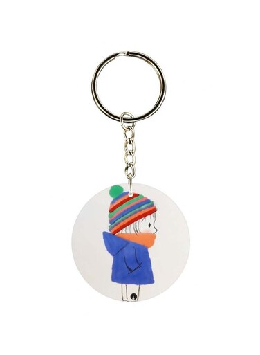 Cartoon Themed Single Sided Keychain