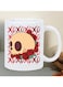 RYN&reg; Valentines xxoo Ceramic Coffee Mug - Insulated, Reusable, Ideal for Coffee Enthusiasts, Suitable for Men &amp; Women, White, Perfect for Coffee Lovers