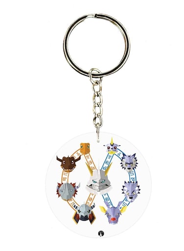 Anime Digimon Double Side Printed Keychain