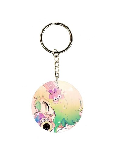 Cartoon Girl Printed Keychain
