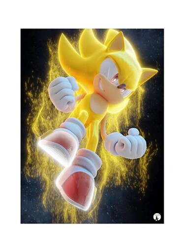 Video Game Sonic Metal Plate Poster Yellow/Black 15x20cm