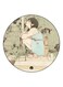 Girl Theme Printed Fridge Magnet Blue/Beige/Green