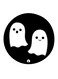 Ghosts Printed Fridge Magnet Black/White