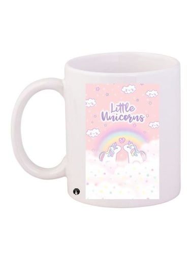 Little Unicorns Printed Coffee Mug White/Pink/Purple 11ounce