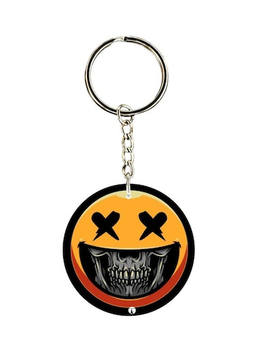 Skull Printed Double Sided Keychain