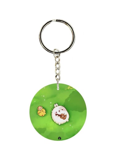 Cartoon Printed Double Sided Keychain