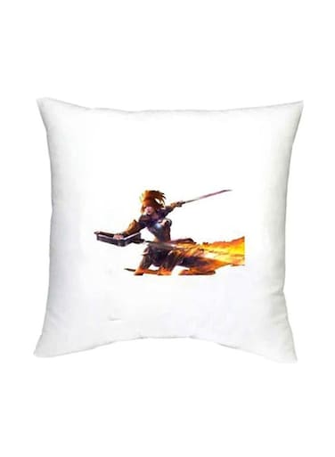 Mobile Legends Printed Decorative Cushion White/Brown/Yellow 16x16inch