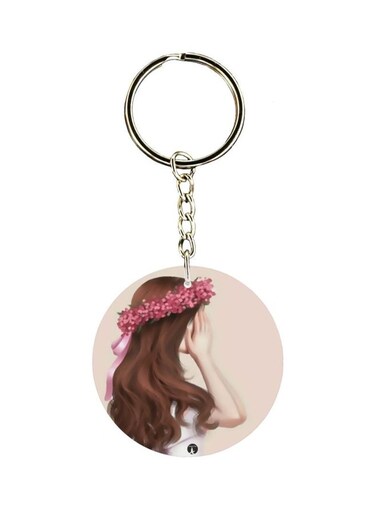 Single Sided Animie Girl Printed Keychain