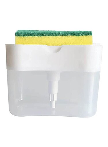 Kithchen Soap Dispenser With Sponge Holder Soap Pump Dispenser And Sponge Holder For Kitchen Sink Dish Washing Soap White
