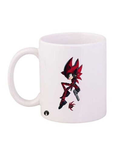 Sonic Printed Coffee Mug White/Red/Black