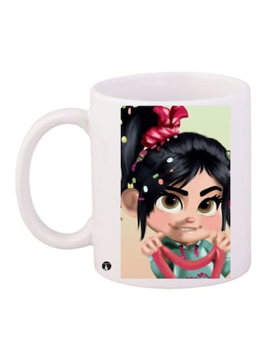 Cartoon Girl Printed Coffee Mug White/Beige/Black