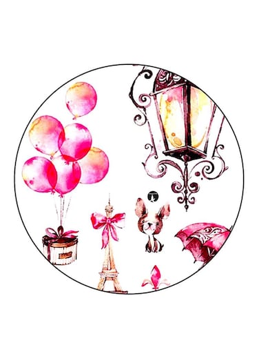 Round Printed Fridge Magnet Round Multicolour