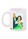 Cartoon Printed Coffee Mug White/Green/Beige 11ounce