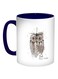 Owl Shape Printed Coffee Mug Grey/White/Blue