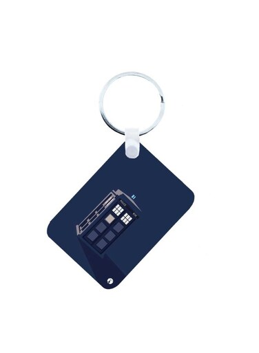 Doctor Who Printed Keychain Blue/Silver