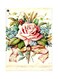 Floral Printed Metallic Plate Pink/Green/Beige 20x15cm