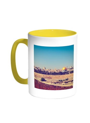 State Of Palestine - Alquds Printed Coffee Mug Yellow/White 11ounce