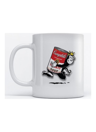 Mug Monkey for Coffee and Tea White