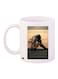 Printed Ceramic Coffee Mug White/Grey/Brown