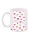 Heart Printed Coffee Mug White/Pink/Yellow 11ounce