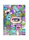 Cartoon Themed Metallic Plate Pink/Green/Blue 20x15cm