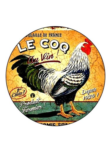 Le Coq Printed Fridge Magnet Yellow/Green/Red 5.5cm