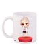 Cartoon Girl Printed Coffee Mug White/Beige/Red