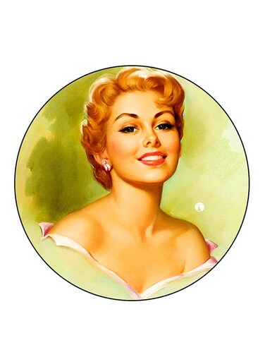 Vintage Art Printed Fridge Magnet Multicolour