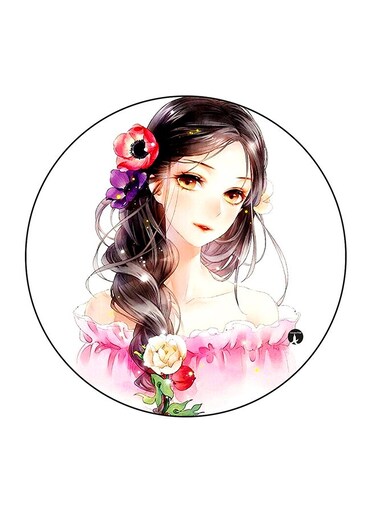 The Girl Printed Fridge Magnet Multicolour 5.5 x 5.5cm