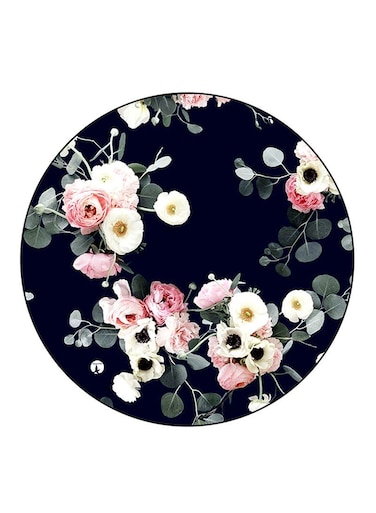 Flowers Printed Fridge Magnet Round Multicolour