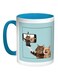 Cat Printed Coffee Mug Blue/White/Brown 11ounce