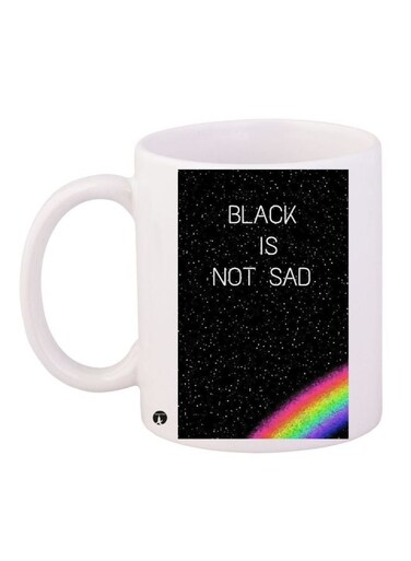 Inspirational Quote Printed Coffee Mug White/Black/Green 11ounce