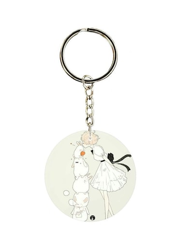 Cartoon Printed Double Sided Keychain
