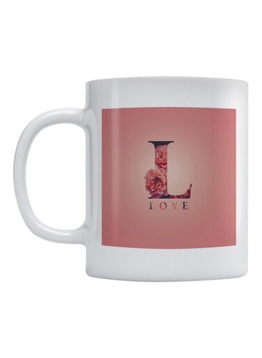 Love Printed Mug White/Pink