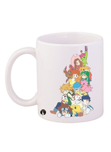 Anime Digimon Mug White/Pink/Blue 11ounce