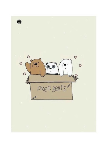 Free Bears Themed Metallic Plate Brown/White/Black 20x15cm