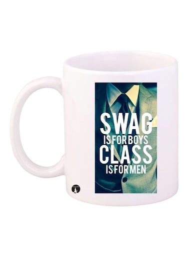 Phrase Printed Mug White/Blue Standard Size